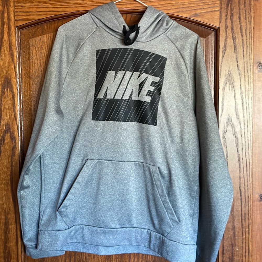 Men’s medium Nike hooded sweatshirt grey/black